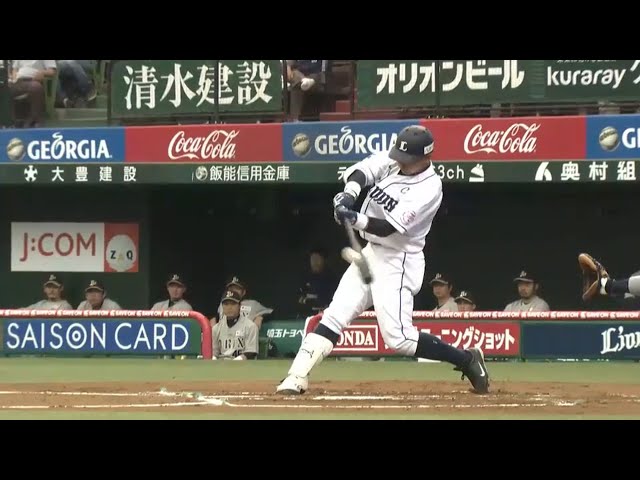 【1回裏】1,2番で先制!! ライオンズ・栗山フェンス直撃タイムリー!! 2015/5/6 L-Bs