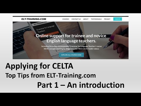 Applying for CELTA - An introduction from ELT-Training.com