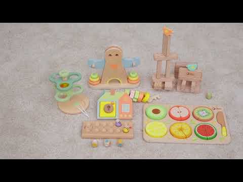 Classic World Klasikinis pasaulis medinis susipynimo blokai, skirti srieginti raktus ir duris Montessori 11 EL. video