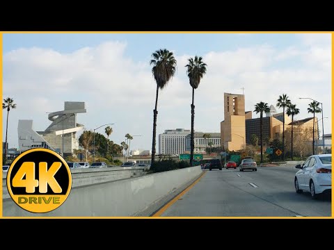Driving Tour of US-101 & I-10 Fwy (Hollywood to Monterey Park) [4K]