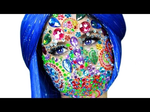 Full Face Using ONLY Jewels, Gems And Rhinestones!