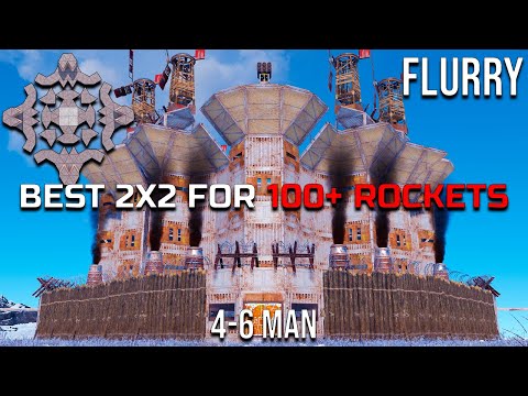 FLURRY - INSANE 2X2 base for 100+ Rockets with 4 BUNKERS [rust base design]