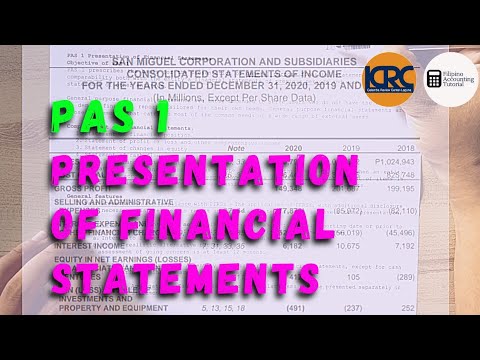 PAS 1 Presentation of Financial Statements Statement of Financial Position Part 1