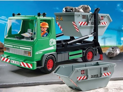 Video truck kids para niños. Camión mercedes carga container. up garbage container truck
