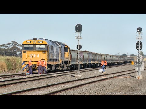 7736V Pacific National Grain Train Crew Change At Gheringhap (8/1/2022)- PoathTV Australian Railways