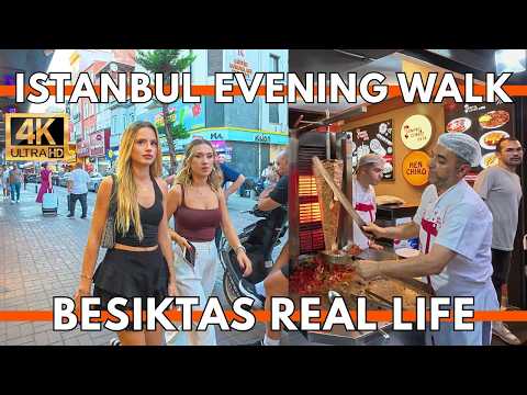 Istanbul Turkey 2025 | Beşiktaş Evening Walk (4K) — Real Life, Street Food & City Vibes