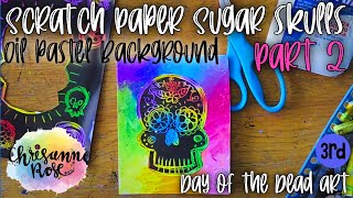 Sugar Skull Background inspired by Eddie Gangland: Blending with Oil Pastel! Easy Art Lesson