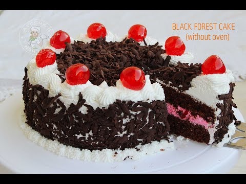ഓവനില്ലാതെ ബ്ലാക്ക് ഫോറെസ്റ്റ് കേക്ക് || Black Forest Cake Without Oven In Malayalam Video