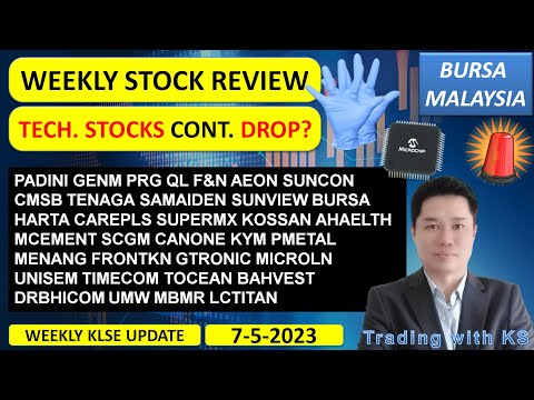 Weekly KLSE BURSA Update - 7-5-2023 💥TECH. STOCKS CONT. DROP? 💥PADINI GENM PRG QL F&N AEON SUNCON