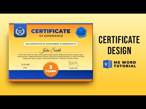 How to make experience Certificate Design in Microsoft Word MS Word Certificate Design Tutorial
