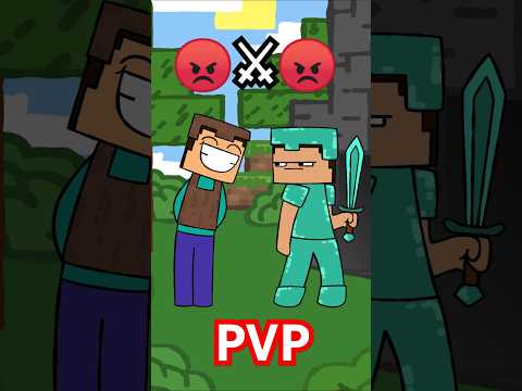 PVP in Minecraft 😡⚔️😡 #minecraftcartoon #subscribers #2danimation #loop #fun