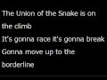 Duran Duran Union Of The Snake lyrics