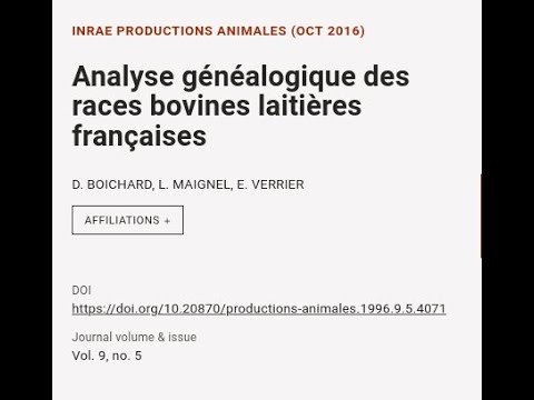 , title : 'Analyse généalogique des races bovines laitières françaises | RTCL.TV'