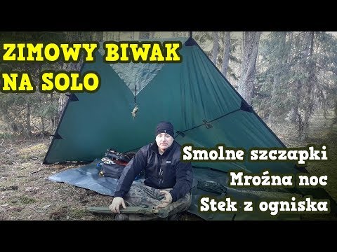 ZIMOWY BIWAK SOLO / GOTOWANIE NA OGNISKU / SMOLNE SZCZAPKI
