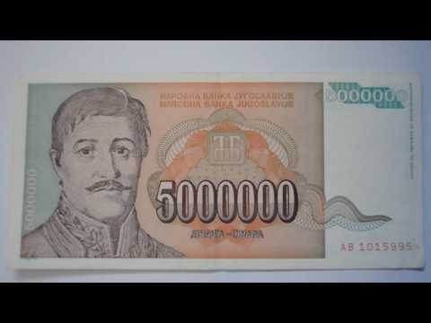 5000000 Yugoslavia Dinar  Banknote - Five Million Yugoslavia Dinar 1993 bill