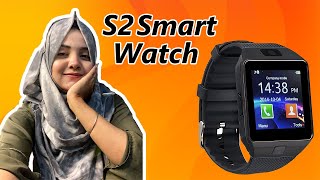S2 Smart Watch Single Sim And Android Pair Mate - Black | Stylish Looking Smart Watch