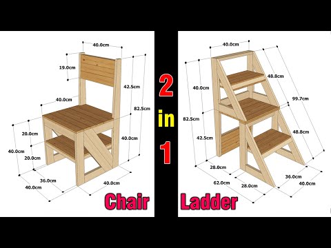 HOW TO MAKE A FOLDING LADDER CHAIR OF WOOD