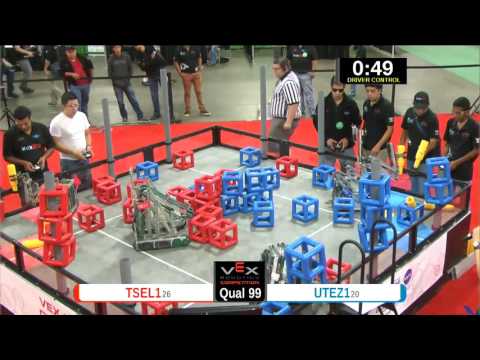 2015 VEXU Q99 - TSEL1 vs UTEZ1 - 43 to 57-Division Div-VEX U-VEX Worlds 2015