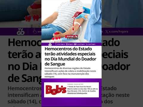 Hemocentros do Estado terão atividades especiais no Dia Mundial do Doador de Sangue