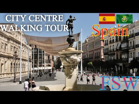 Walk🚶‍♀️City Center Plaza - SEVILLE  Virtual Walking Tour 2022, Spain 🇪🇸