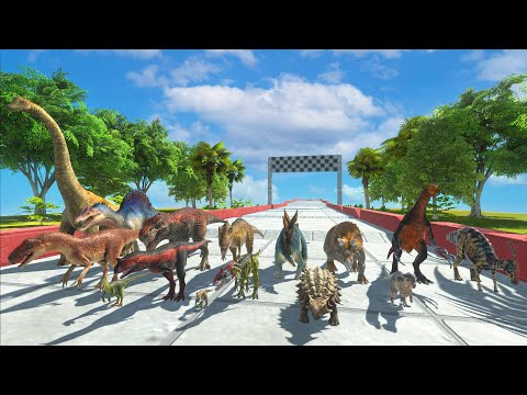 SHORT JUMP SPEED RACE DINOSAURS FUNNY GAME - WHO WILL WIN!? - Animal Revolt Battle Simulator