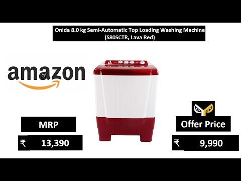 Onida 8 kg semi automatic top load washing machine, s80sctr,...