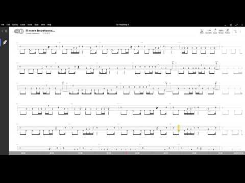 Il mare impetuoso al tramonto (Zucchero) ,Tablatura e base Senza Basso - Backing bass track -NO BASS