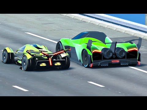 Devel Sixteen with NOS vs Lamborghini V12 Concept GT - Drag Race 20 KM