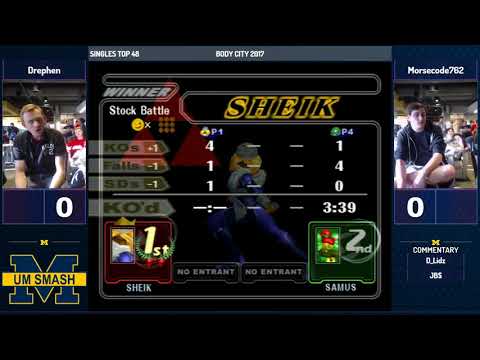 Body City 2017 - Drephen (Sheik) vs Morsecode762 (Samus) - SSBM WR3