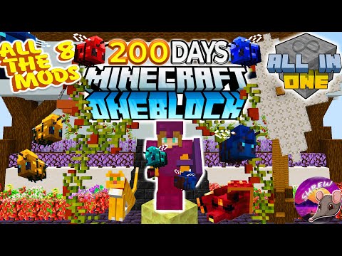 I Played 200 Days In  MEGA Modded One Block Sky Block In Minecraft... And Here's What Happened