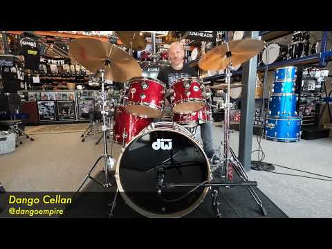 DW Collectors SONICPLY Series 5pc Maple Drum Kit in Ruby Glass Glitter