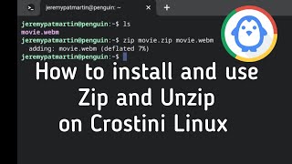 How to install and use Zip and Unzip on ChromeOS Crostini Linux Terminal