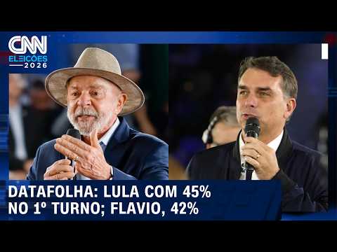Lula tem 45% dos votos válidos no 1º turno; Flávio, 42%, aponta Datafolha | CNN ELEIÇÕES