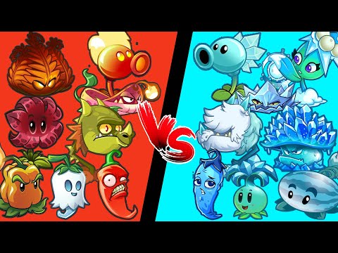 PVZ 2 Team FIRE Plants Vs ICE Plants Battlez - Which Team Will Win? - PVZ 2 Team Plant Vs Team Plant