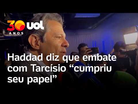 Debate na Band: Haddad diz que embate com Tarcísio ‘cumpriu seu papel’ e alfineta: ‘Não trouxe cola’