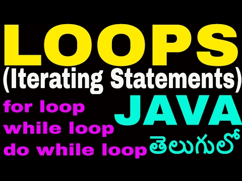 Iterating Loops Statements In Java Telugu For Loop While Loop Do While Loop
