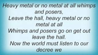 Manowar - Metal Warriors (brothers Of Metal Part One) Lyrics
