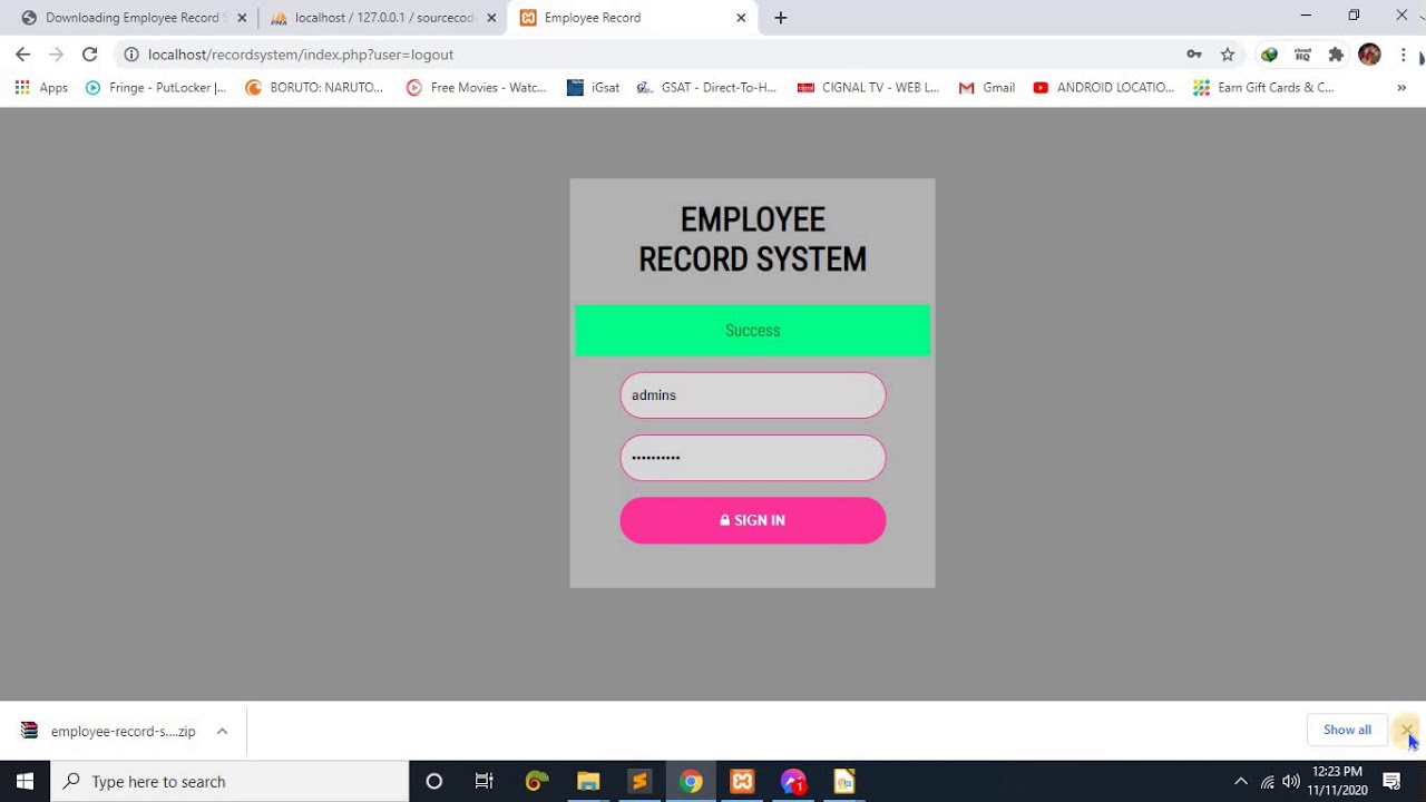 Employee Record System in PHP/MySQLi  Demo