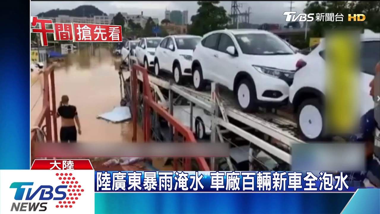 大陸南方暴雨！神奇泡水車　自動倒車入庫