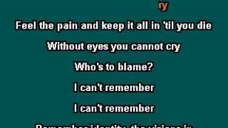 I Can&#39;t Remember Alice in Chains Karaoke Lyrics