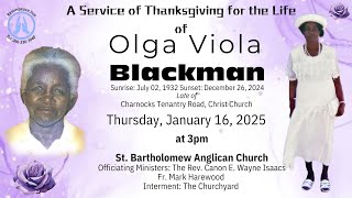 Live Stream of Funeral Service for Olga Viola Blackman