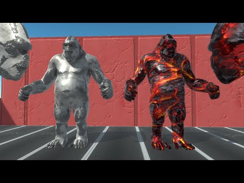 METAL GORO VS MAGMA GORO | in impossible maze| animal revolt battle simulator