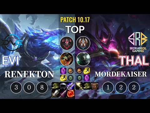 DFM Evi Renekton vs SRB Thal Mordekaiser Top - KR Patch 10.17