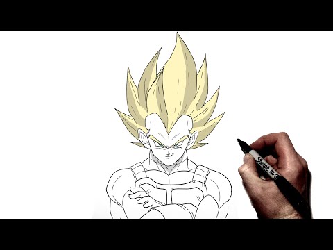 How To Draw SSJ Vegeta | Step By Step | Dragon Ball