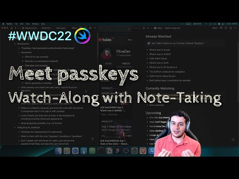 [iOS Dev] WWDC22 Session: Meet passkeys – Watch-Along with Note-Taking thumbnail