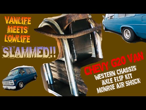 SLAMMED Chevy G20 Van | Western Chassis Axle Flip Kit | Monroe Air Shocks