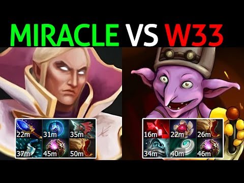 Miracle- [Invoker] VS W33 [Timbersaw] Dota 2 - EPIC Battle