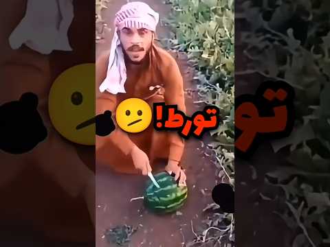 تحداه ان البطيخة حمرا والشاري قاله افتحها وهذا اللي صار 😦