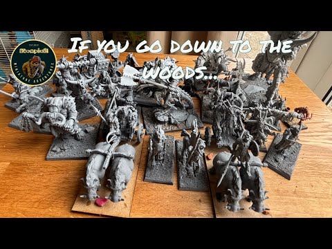 Beastmen Brayherds army in motion - ungors, gors, shaggoth, doombulls and cygor 