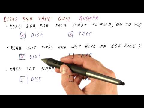 Disks And Tape Solution Quiz - Georgia Tech - HPCA: Part 4